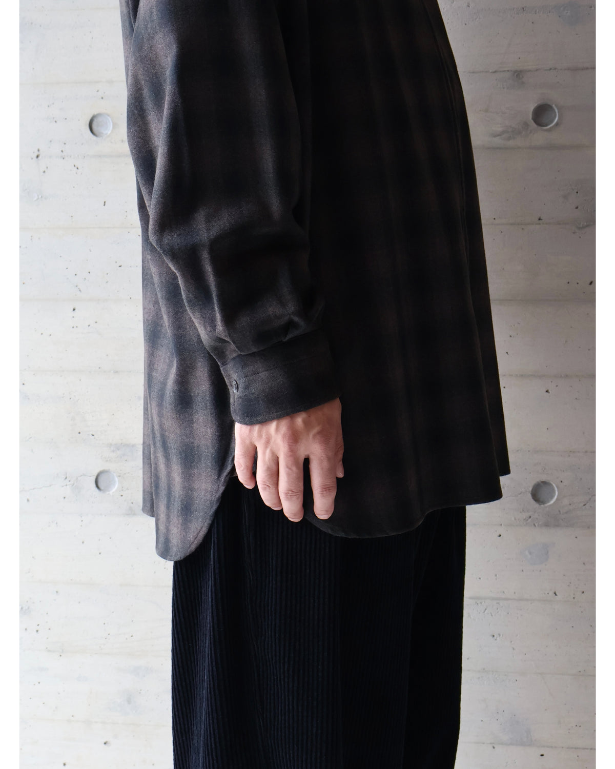 ウールチェック ジップシャツ CHECK