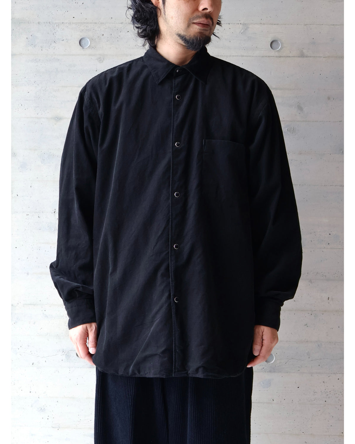 コーデュロイ コモリシャツ BLACK