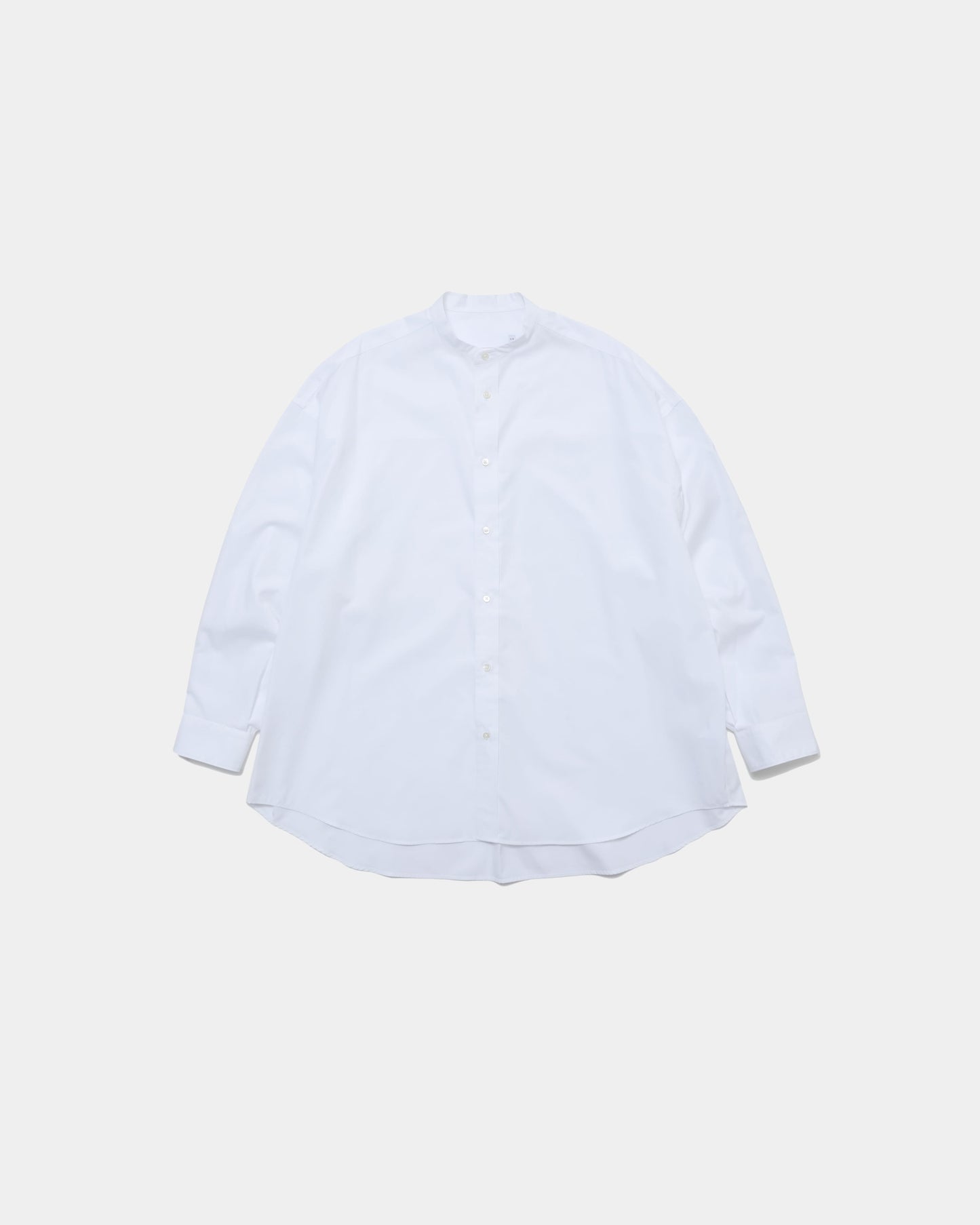 High Count Broad L/S Oversized Band Collar Shirt