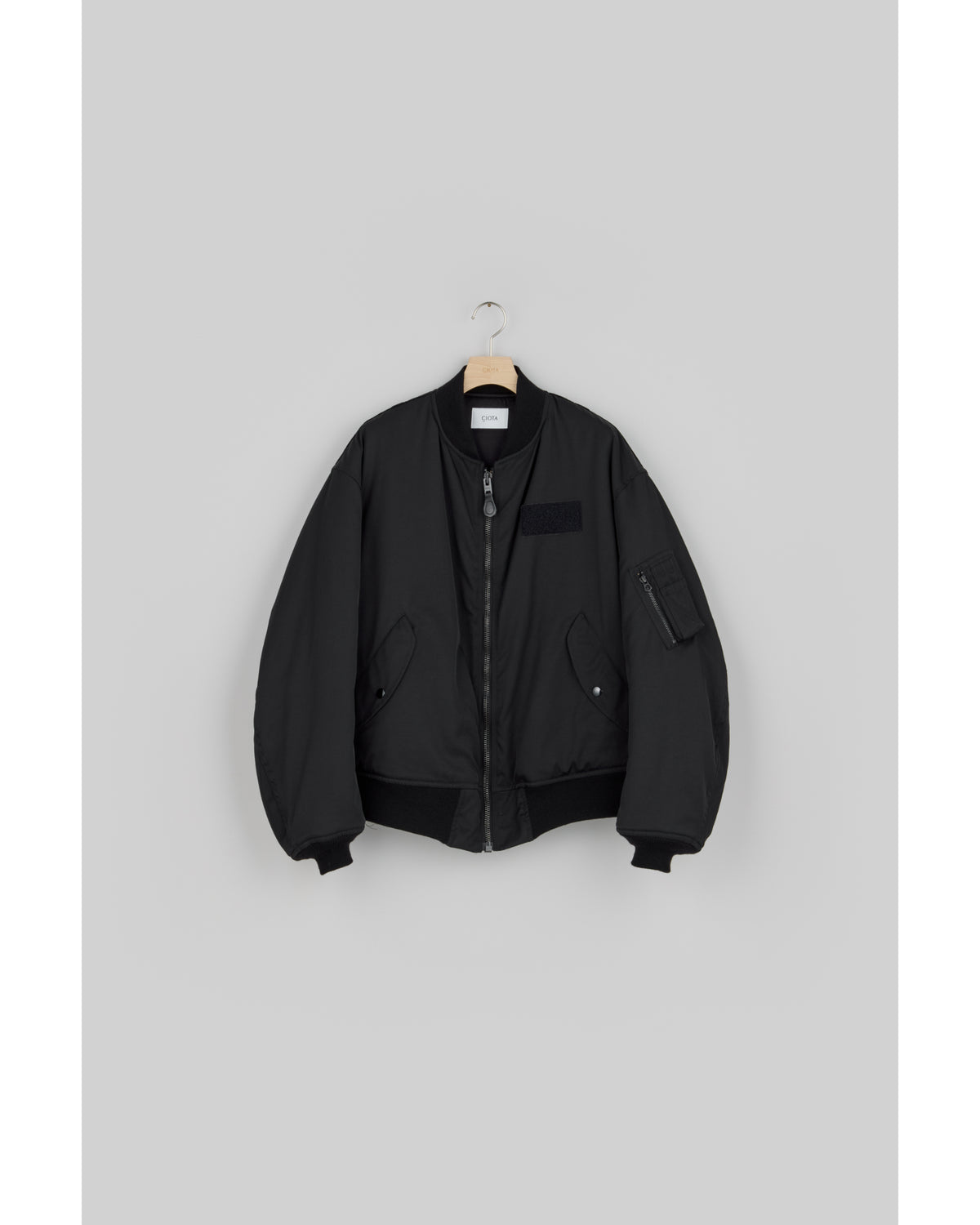Cotton-Nylon Twill MA-1 Flight Jacket Black