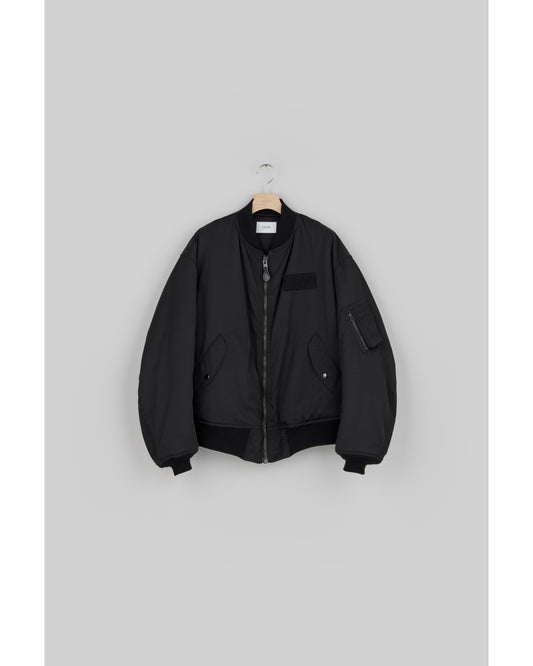 Cotton-Nylon Twill MA-1 Flight Jacket Black