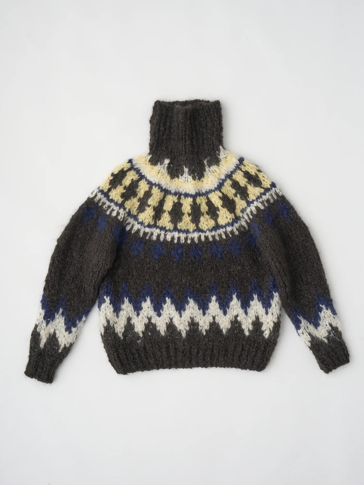 mohair blend hand-knit high-neck P/O
