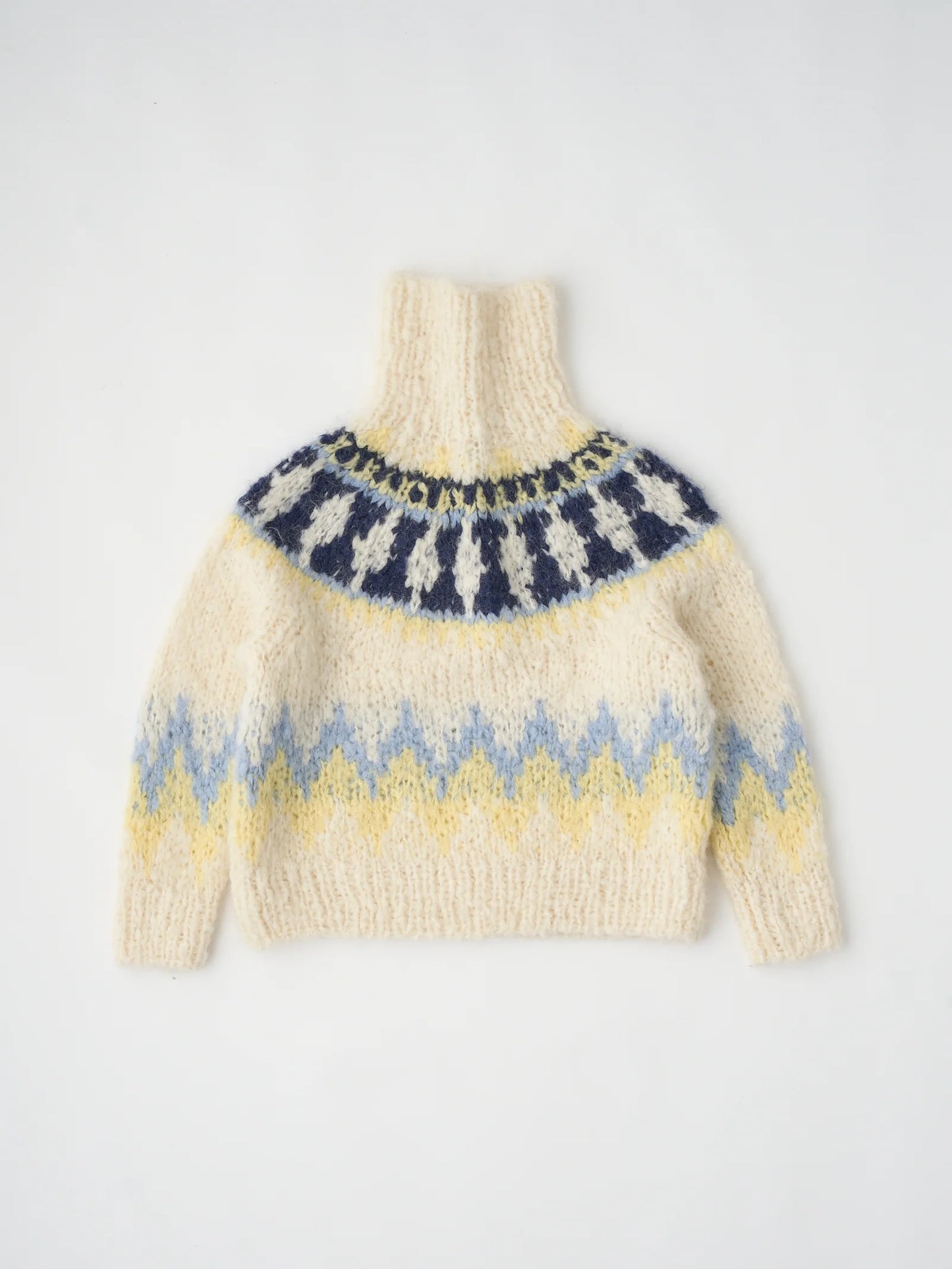 mohair blend hand-knit high-neck P/O