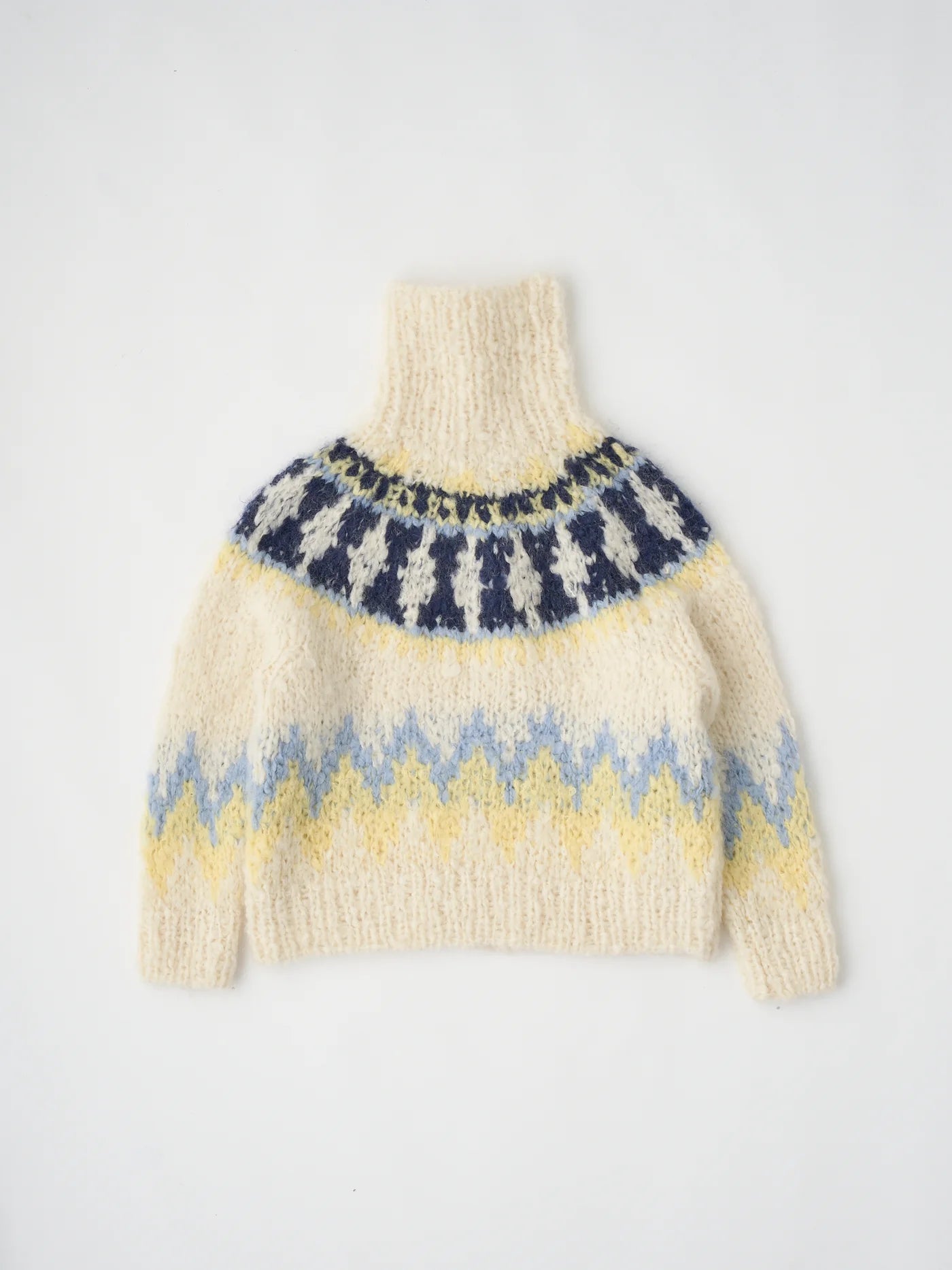 mohair blend hand-knit high-neck P/O