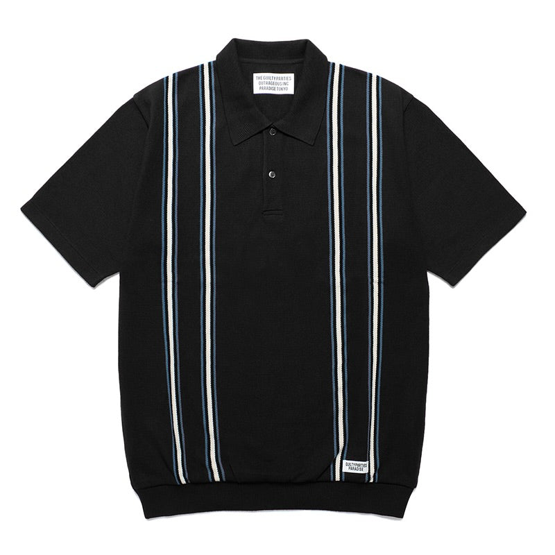 STRIPED KNIT POLO SHIRT