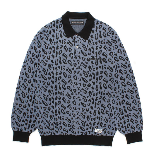 LEOPARD KNIT POLO SHIRT