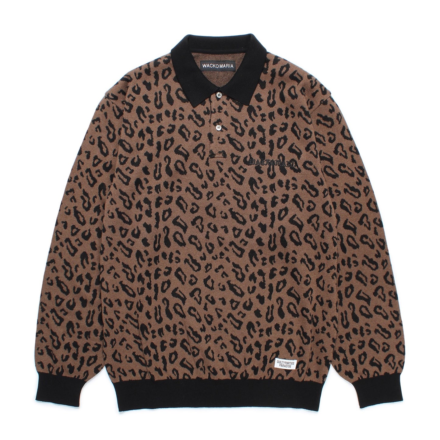 LEOPARD KNIT POLO SHIRT