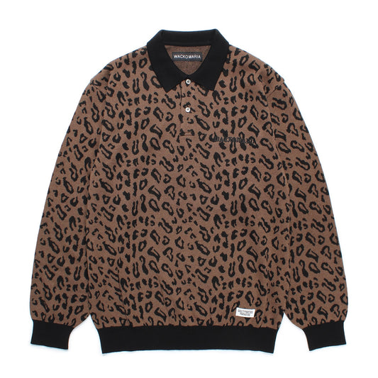 LEOPARD KNIT POLO SHIRT