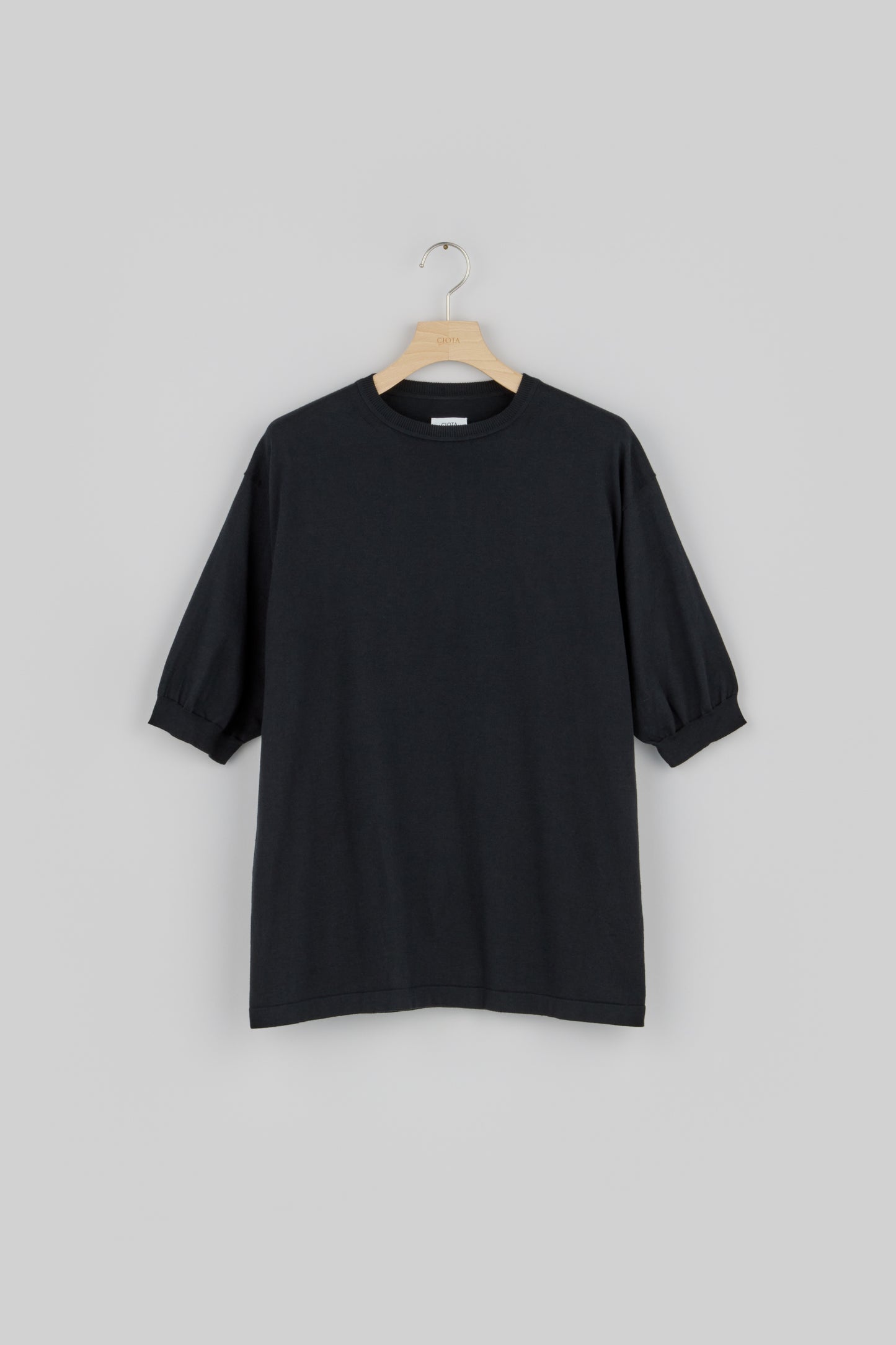 CIOTA×OKUYAMAMERIYASU Crewneck Short Sleeve Knit T-Shirts Black