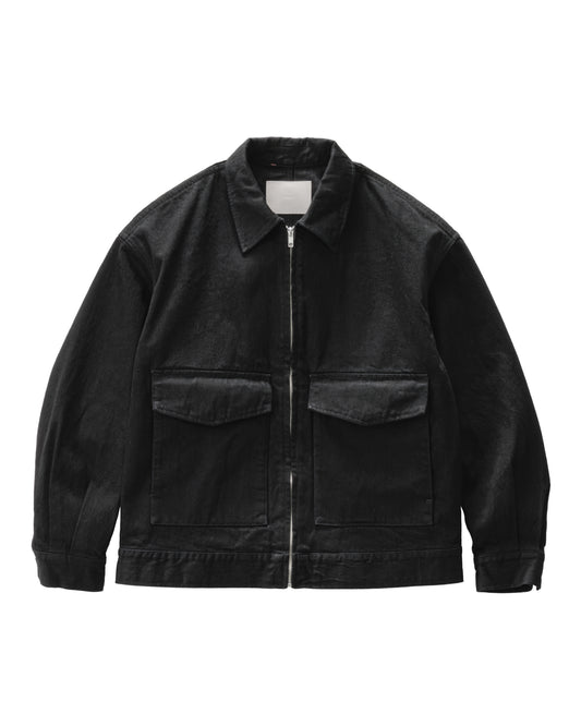 Selvage Denim Zip Jacket BLACK_WASHED