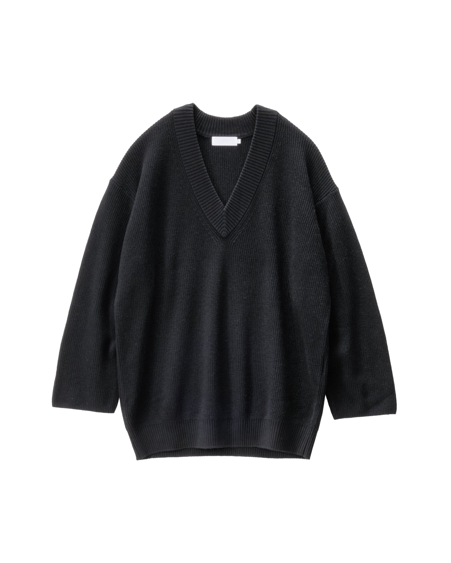 Mercerized Fine Wool Oversized V Neck Knit