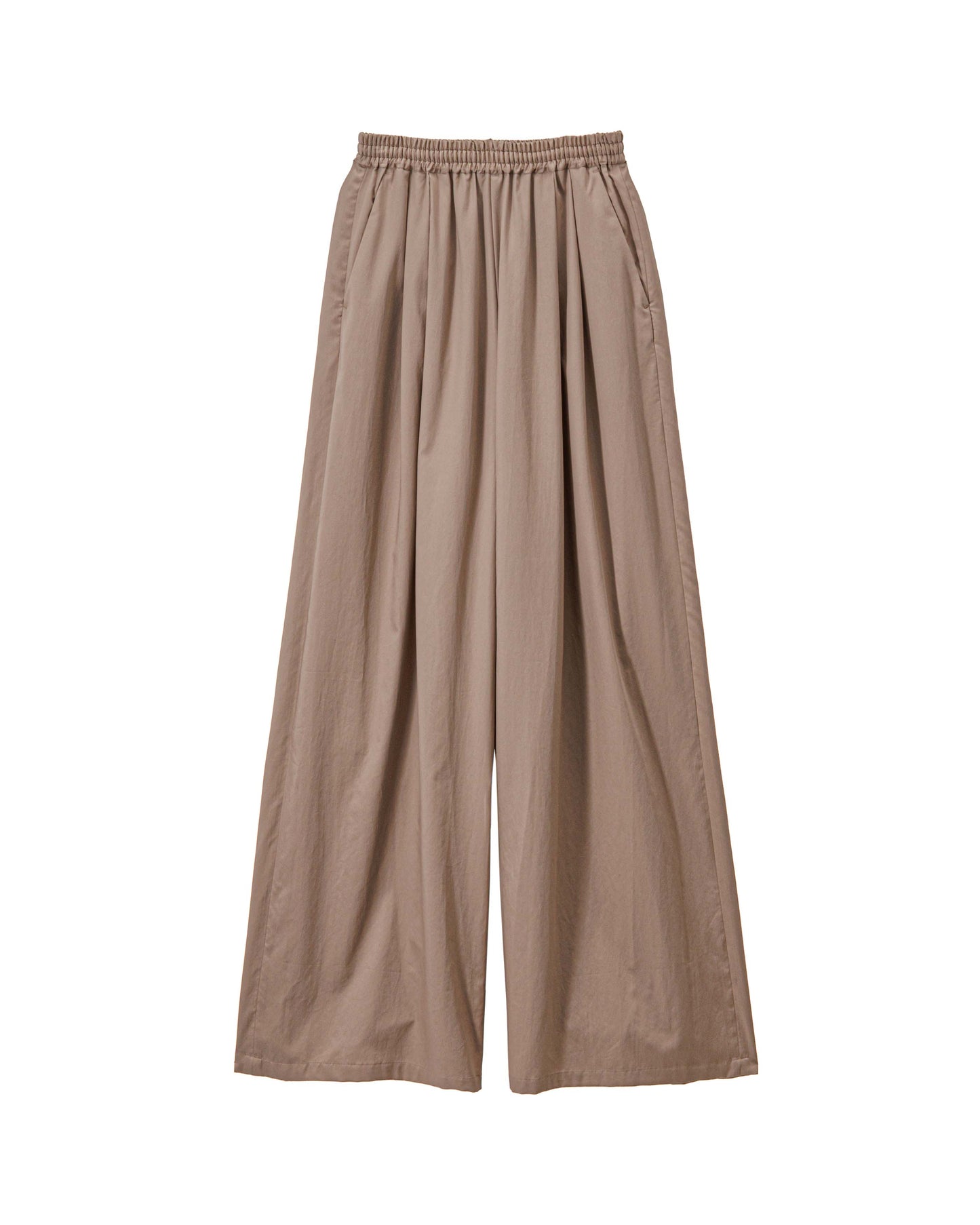 Silicon Poplin Two Tuck Easy Wide Pants
