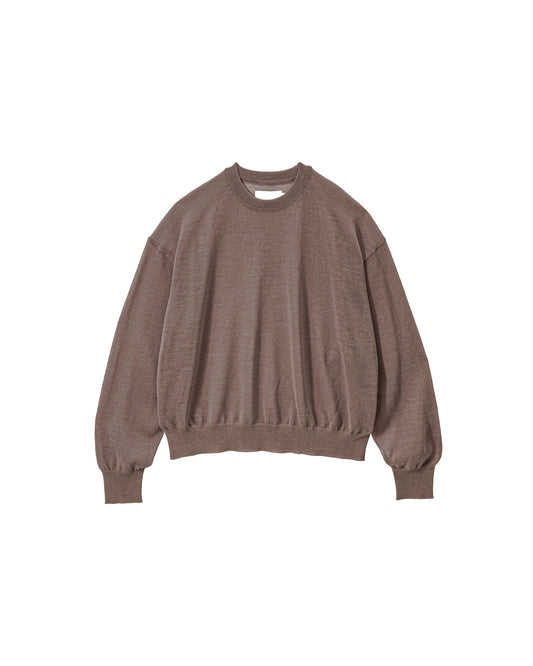 Coiled Wool Nylon Oversized Crew Neck Knit