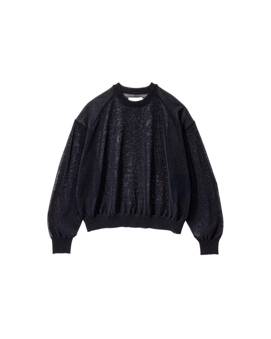 Coiled Wool Nylon Oversized Crew Neck Knit