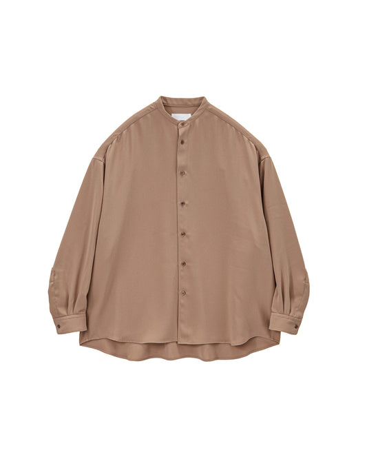 Satin Oversized Band Collar Shirt