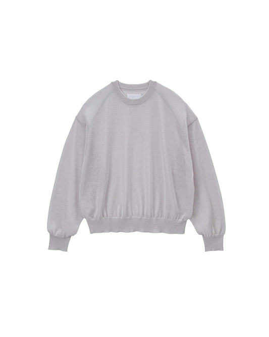 Coiled Wool Nylon Oversized Crew Neck Knit