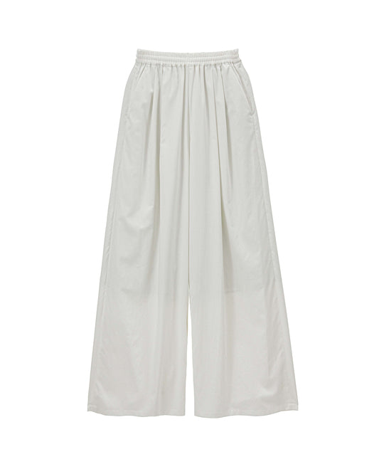 Silicon Poplin Two Tuck Easy Wide Pants