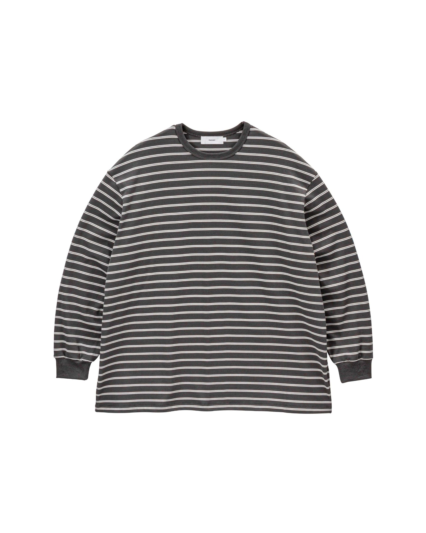 Tri Spun Border L/S Tee GRY×WHT