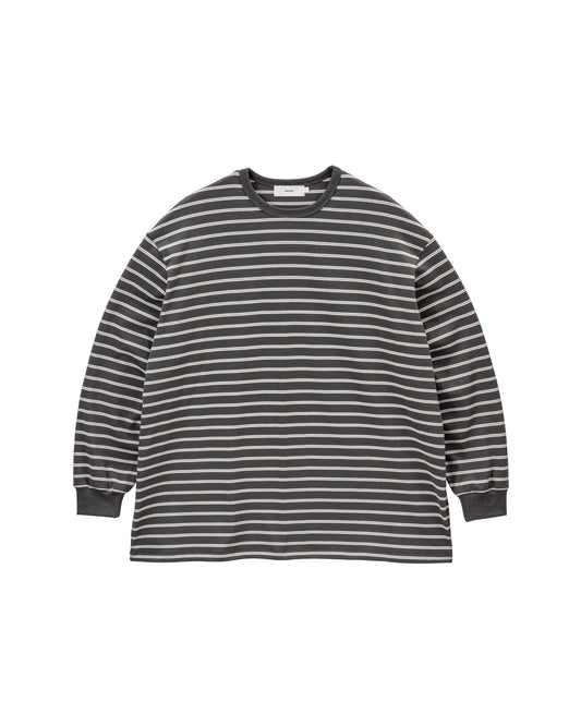 Tri Spun Border L/S Tee GRY×WHT