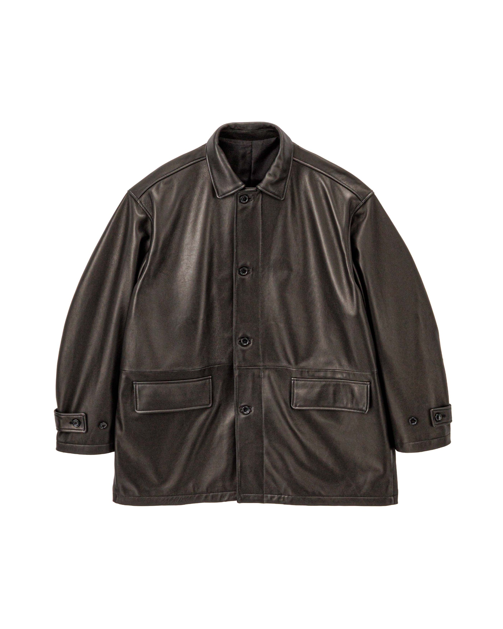 Lamb Leather Car Coat BLACK – TIME AFTER TIME