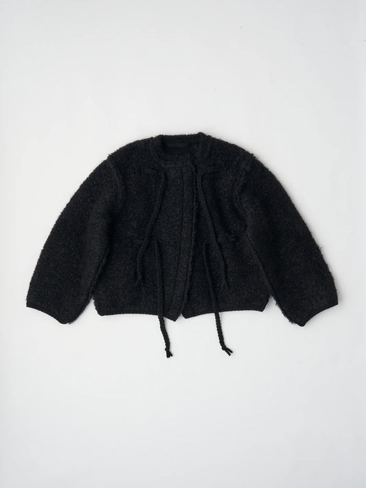 mohair & shetland wool jumbo loop knit jacket