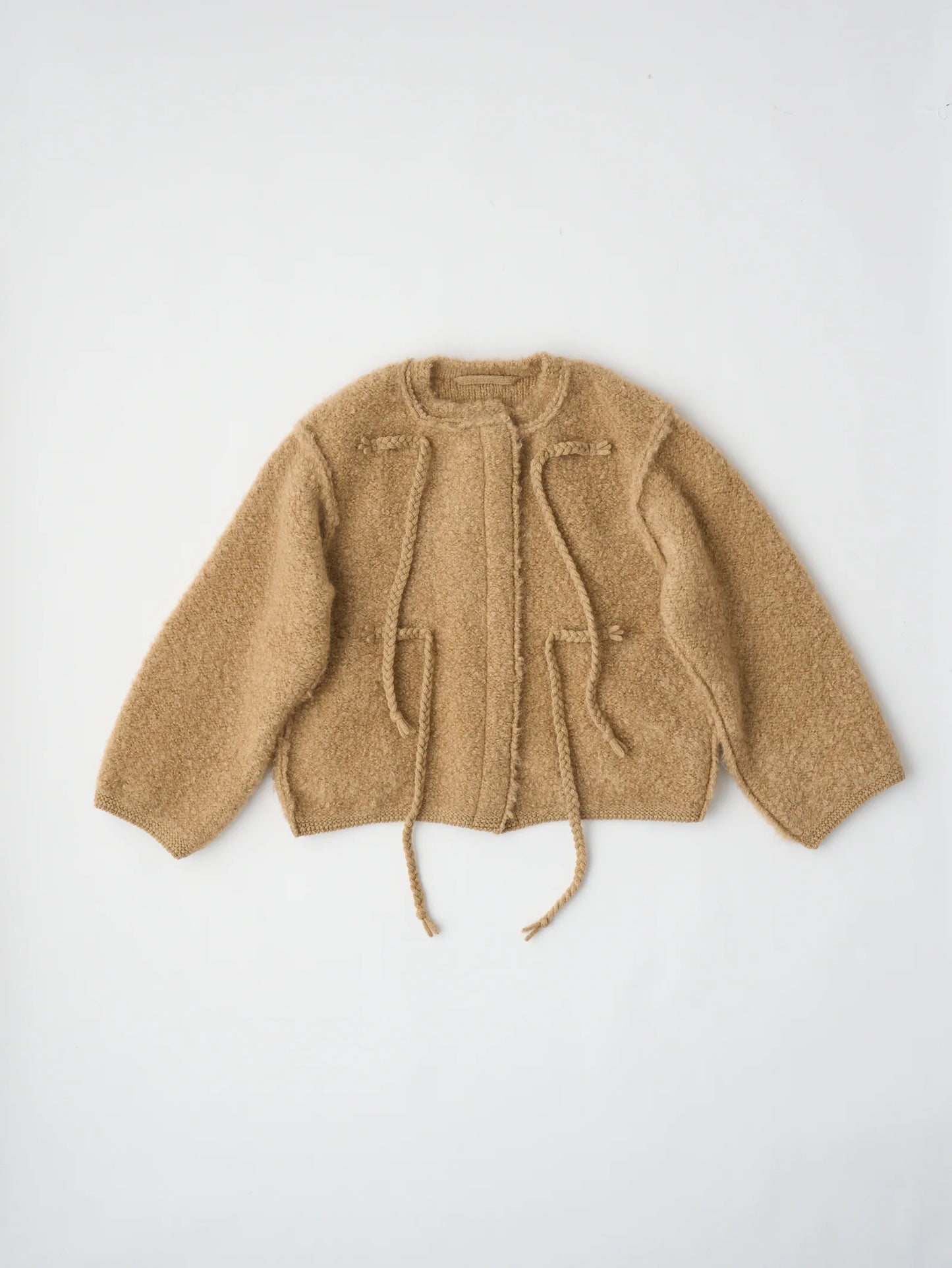 mohair & shetland wool jumbo loop knit jacket