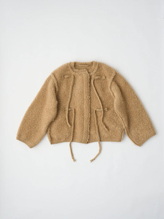 mohair & shetland wool jumbo loop knit jacket