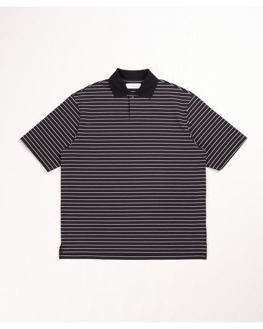 ONE BUTTON POLO S/S TEE BLACK×WHITE