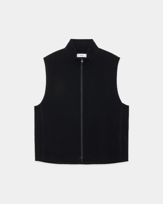 ZIP UP VEST BLACK