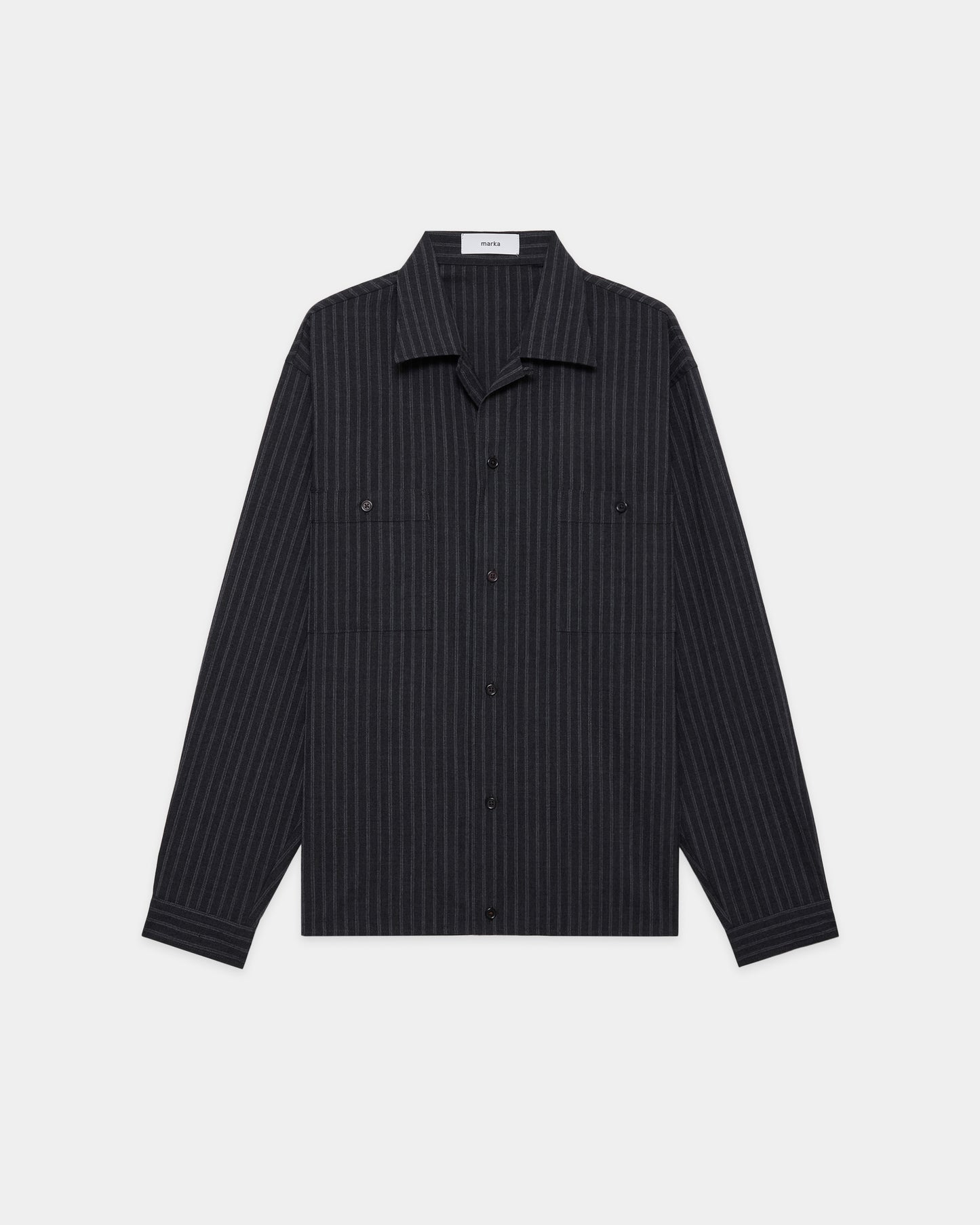DOUBLE POCKET OPEN COLLAR SHIRT