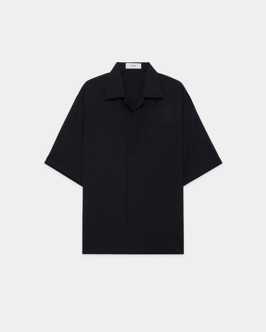 FLY FRONT OPEN COLLAR S/S SHIRT
