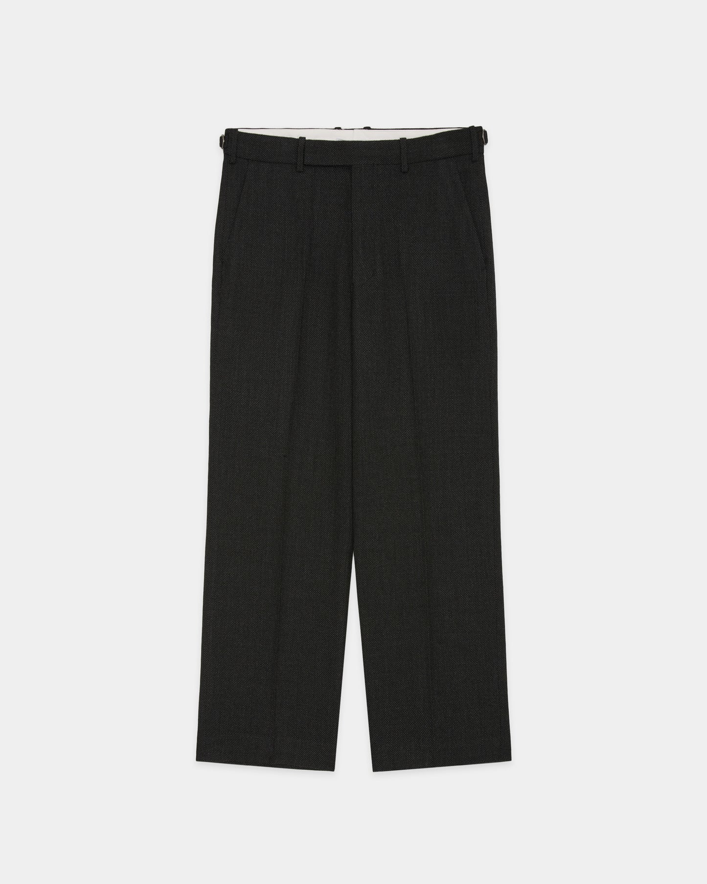 REGULAR FIT STRAIGHT TROUSERS GRAY BIRD'S-EYE