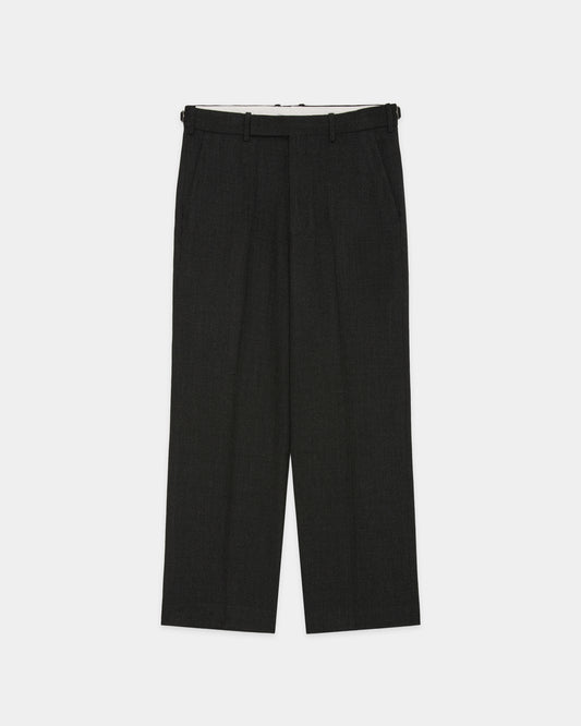 REGULAR FIT STRAIGHT TROUSERS GRAY BIRD'S-EYE