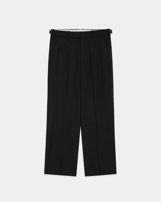 REGULAR FIT STRAIGHT TROUSERS CHAMBRAY BLACK