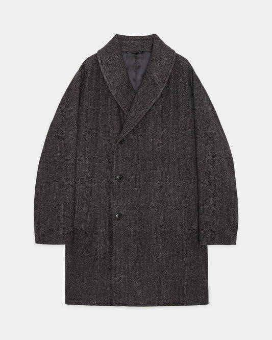 SHAWL COLLAR COAT HERRINGBONE