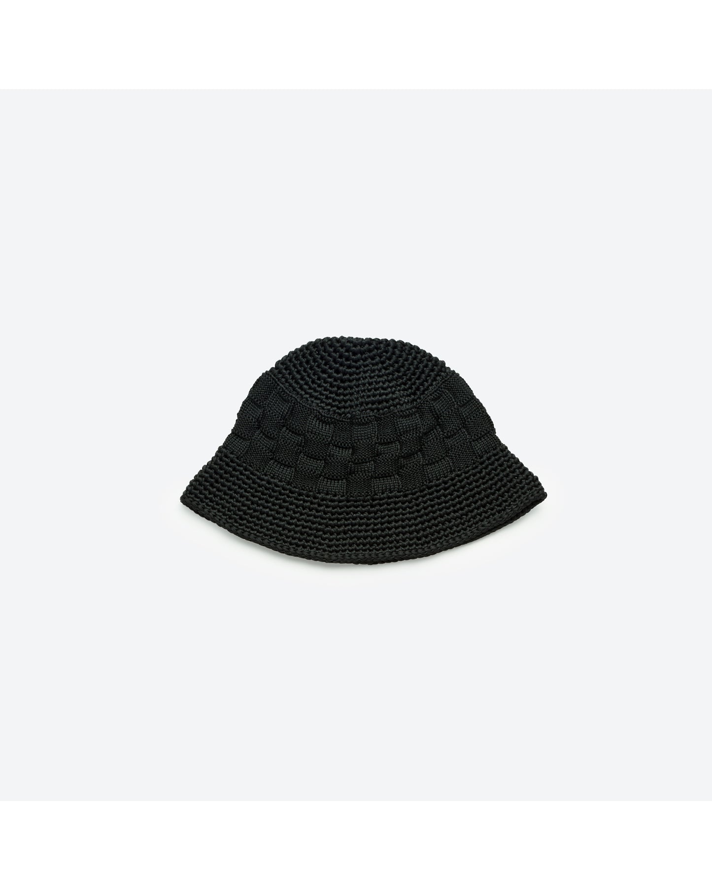 POLY KNIT BUCKET HAT (CHECKERBOAD) BLACK
