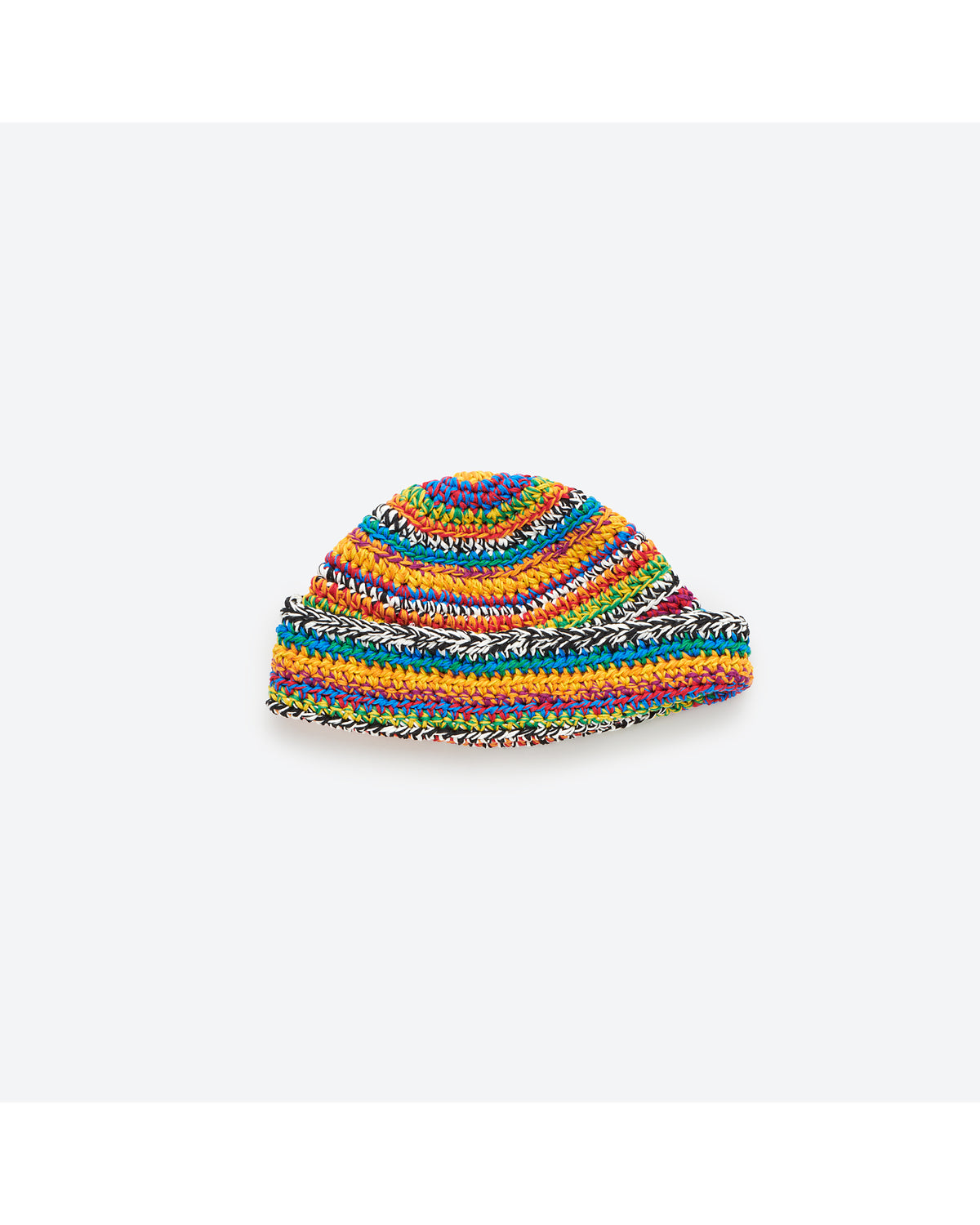 POLY COTTON HAND KNIT WATCH CAP COLORFUL MIX