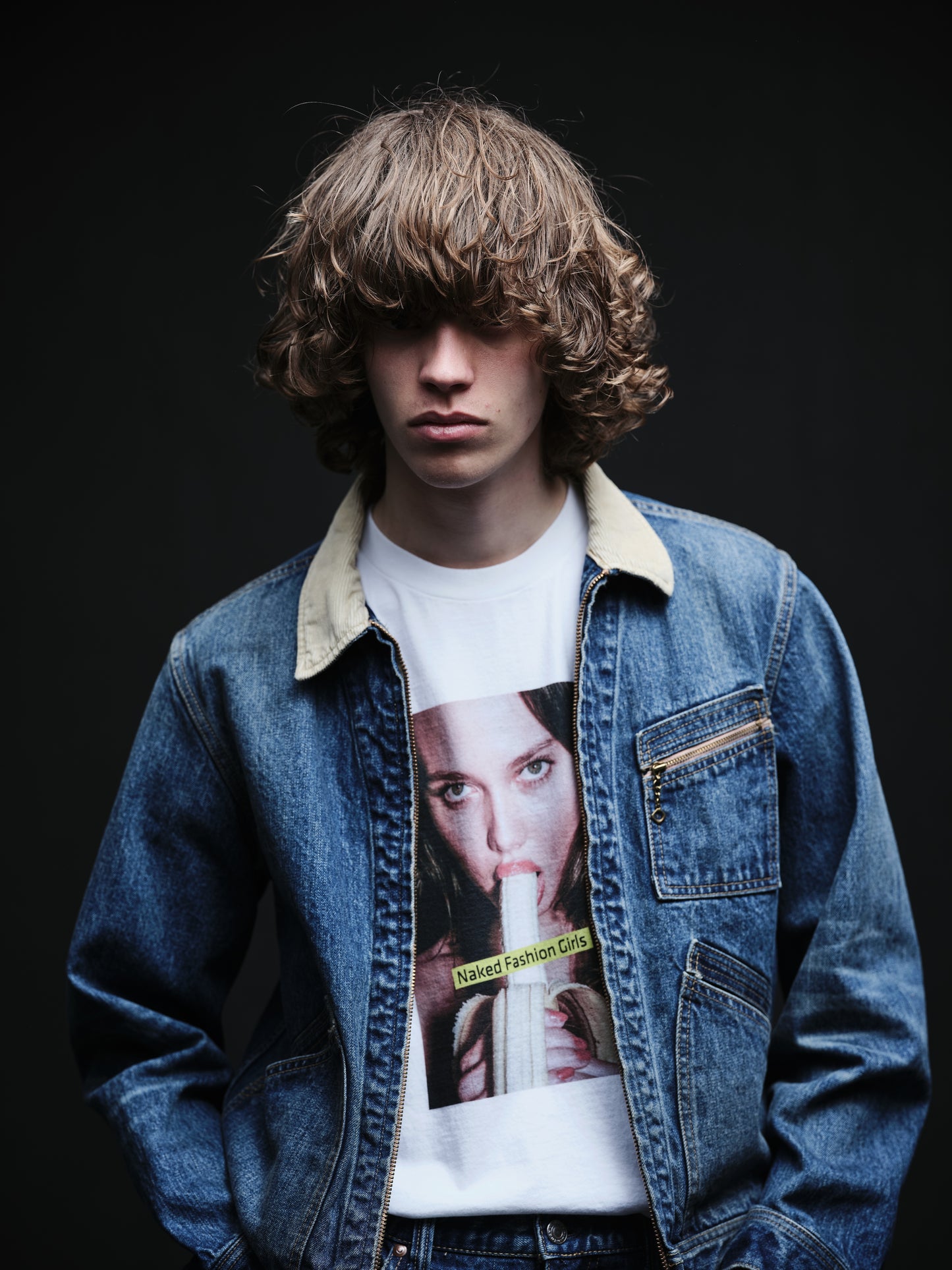 Mike Dowson Holding a Banana Girl Photo Tee by Stie-lo