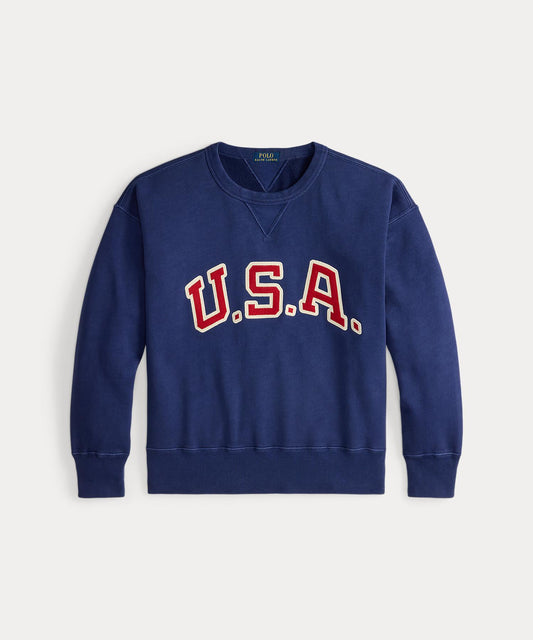 VINTAGE FIT GARMENT DYE NOVELTY USA CREW NECK SWEAT