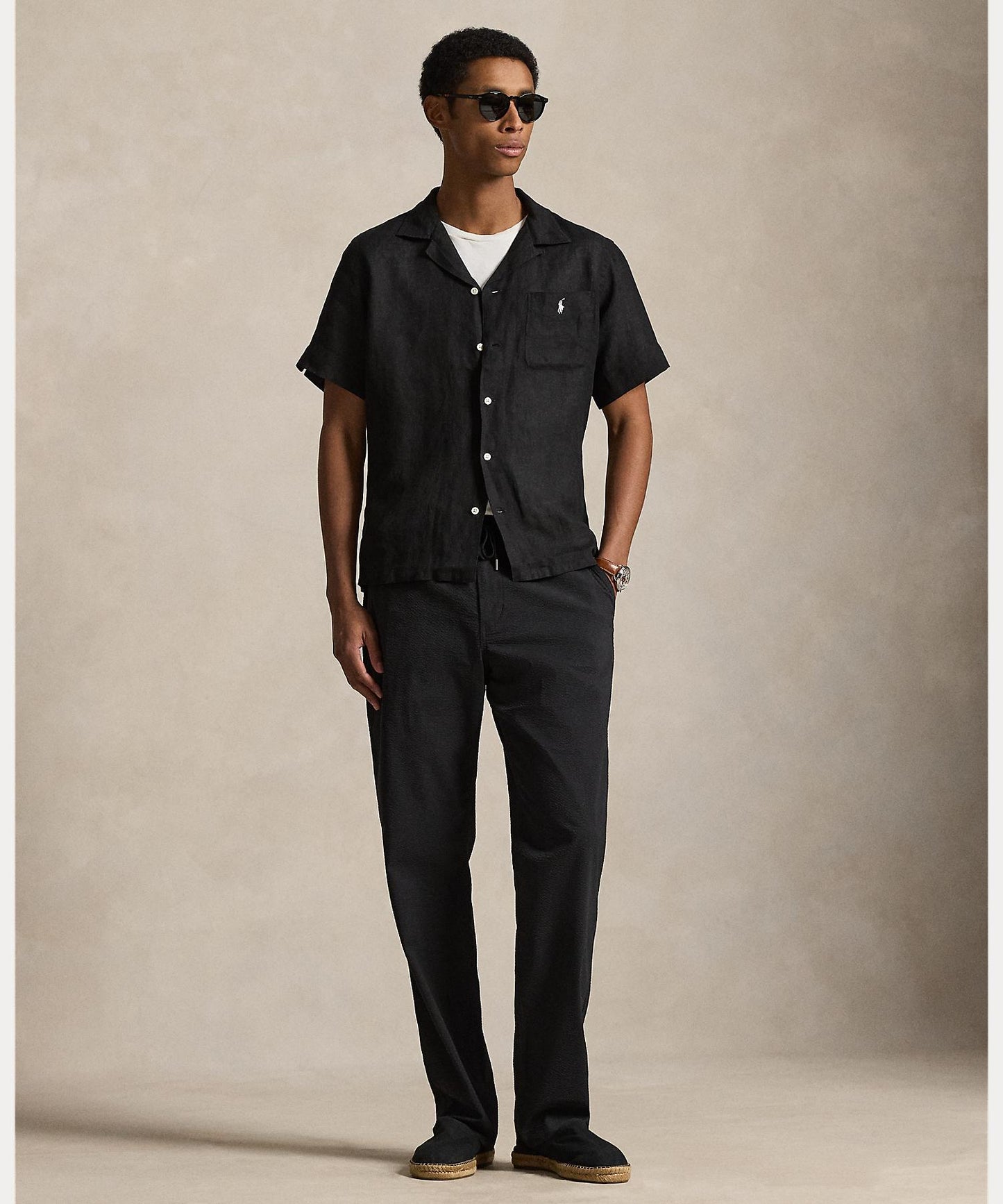 Classic Fit Linen Camp Shirt