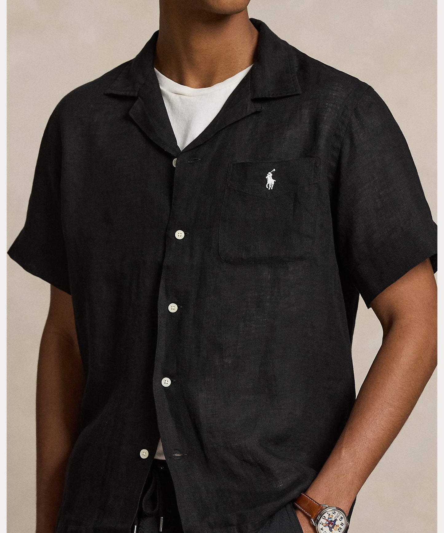 Classic Fit Linen Camp Shirt