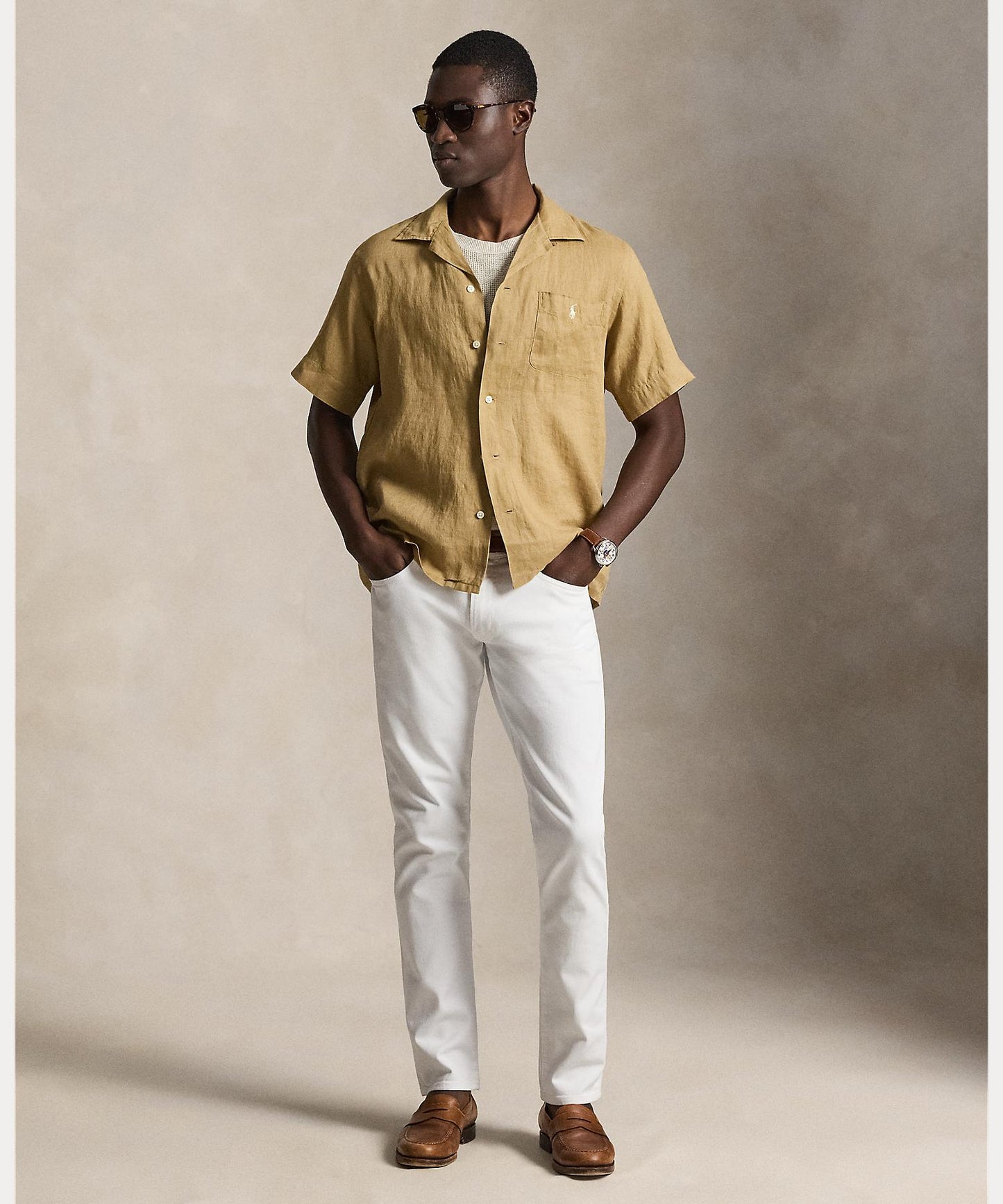 Classic Fit Linen Camp Shirt