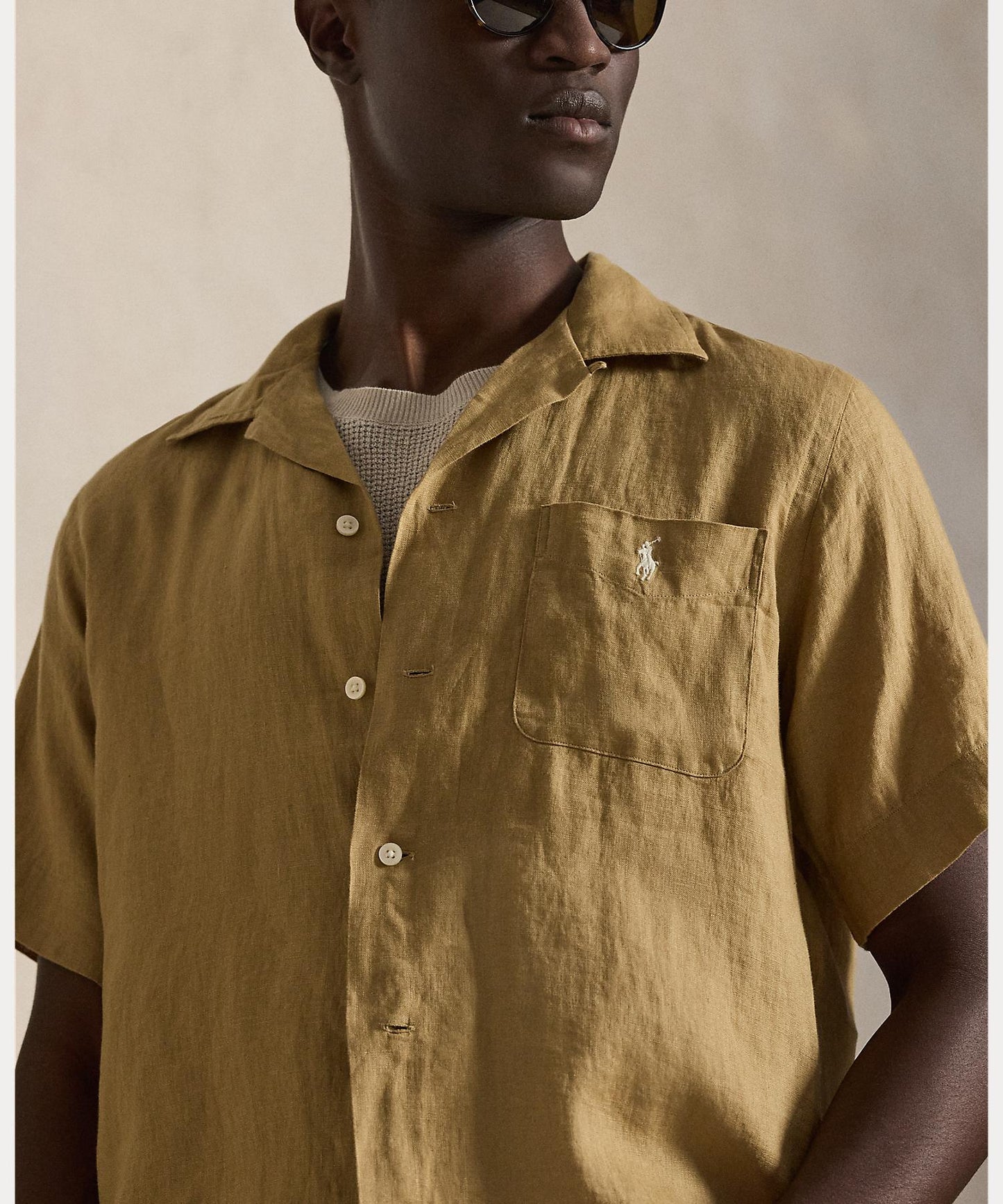 Classic Fit Linen Camp Shirt