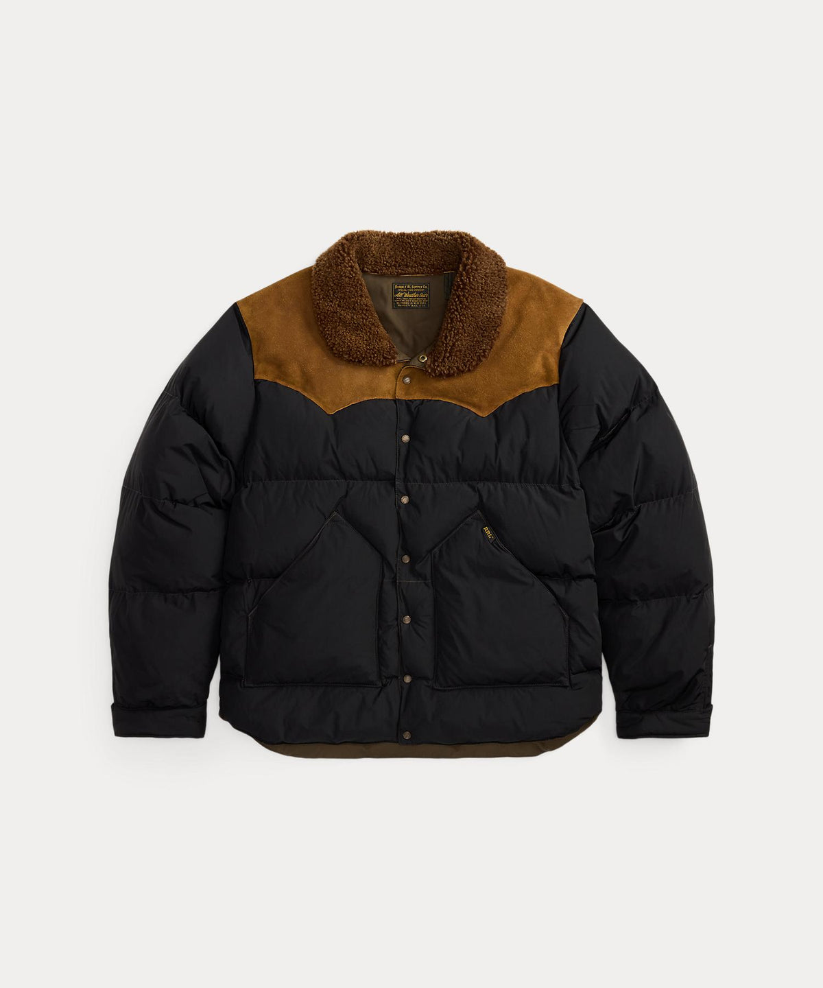 WOVEN-PUFFER-COAT NYLON/COWHIDE/SHRLG