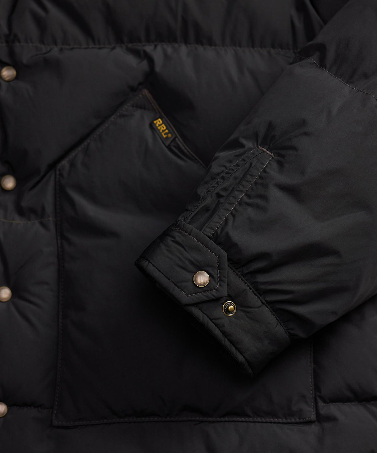 WOVEN-PUFFER-COAT NYLON/COWHIDE/SHRLG