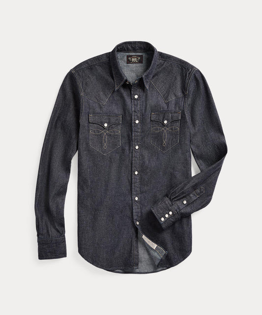 BUFFALO WEST-LONG SLEEVE-SPORT SHIRT-COTTON DENIM