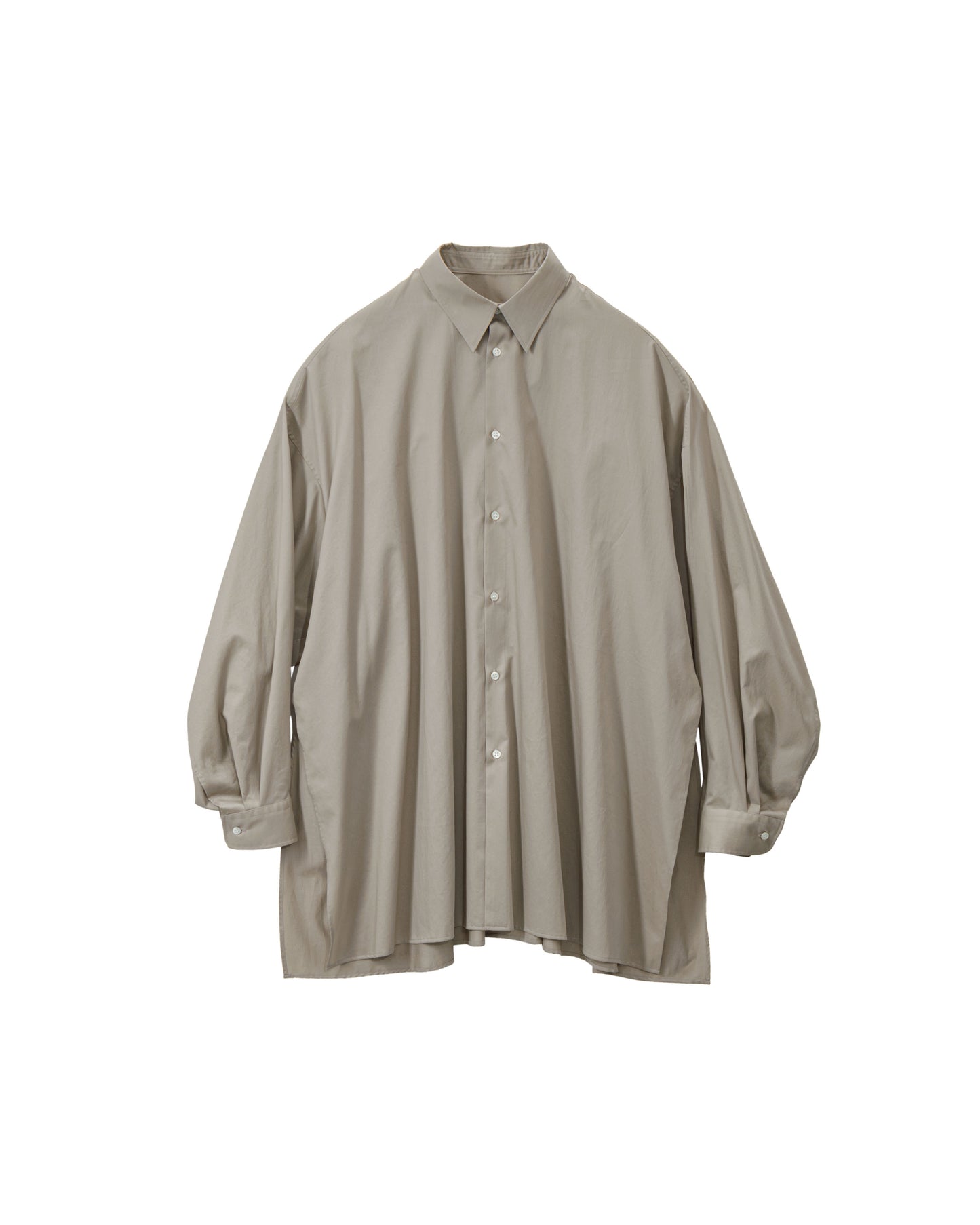 Silicon Poplin Deep Slit Regular Collar Shirt