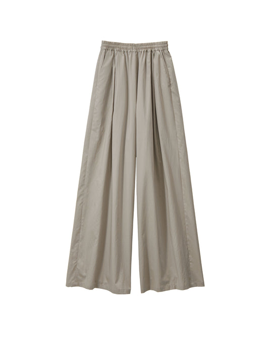 Silicon Poplin Two Tuck Easy Wide Pants