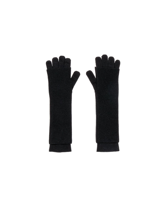 Mercerized Fine Wool Knit Layered Gloves