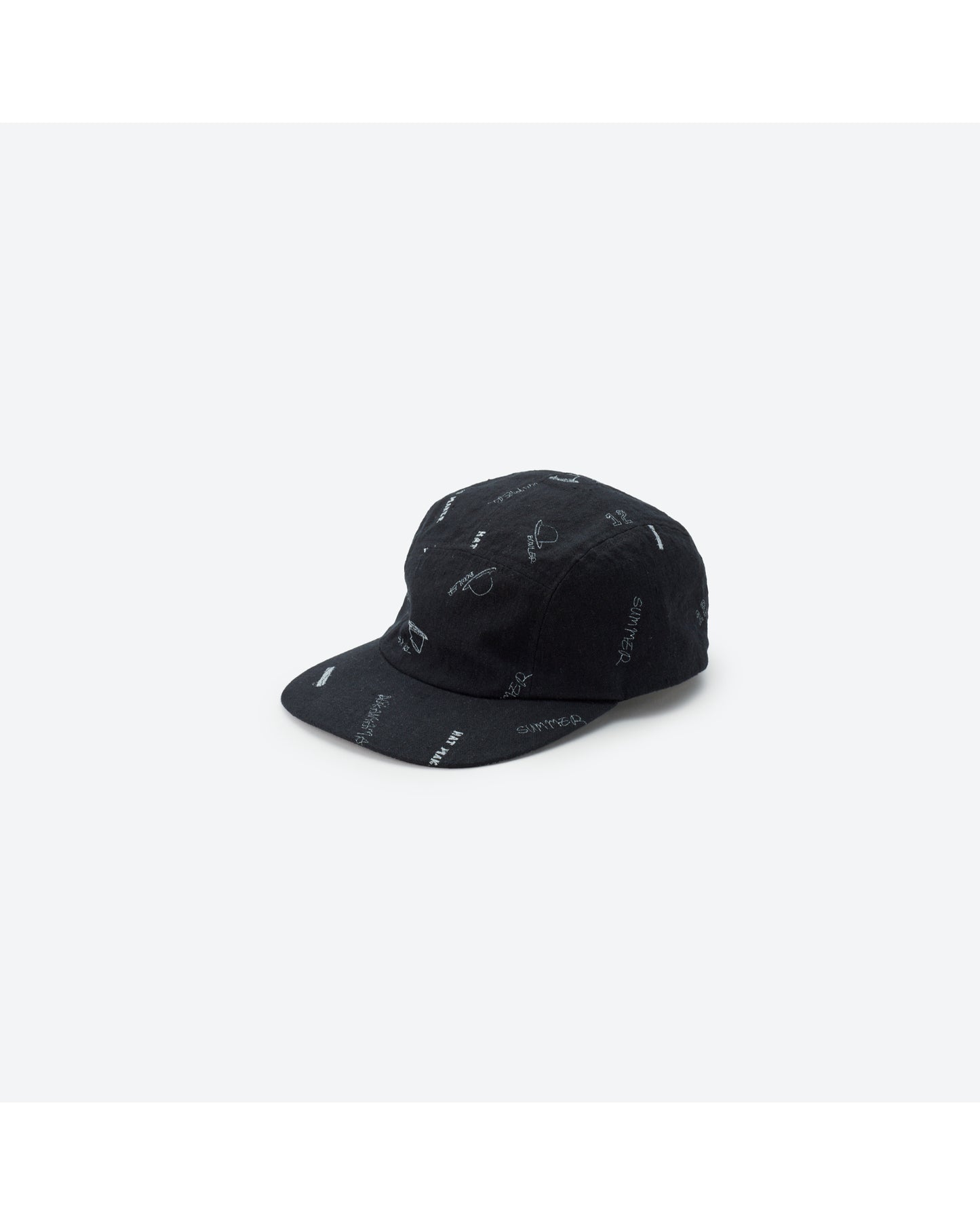 LINEN COTTON PRINTED JET CAP BLACK
